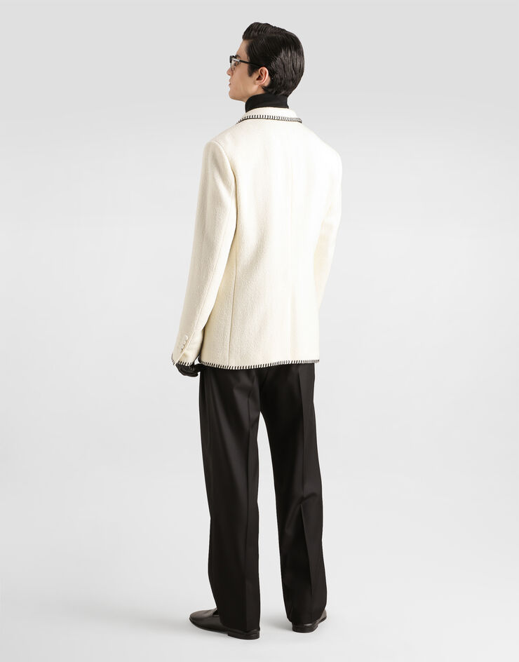 Dolce & Gabbana Tweed double-breasted jacket with embroidery  G2VI5ZFUZEK