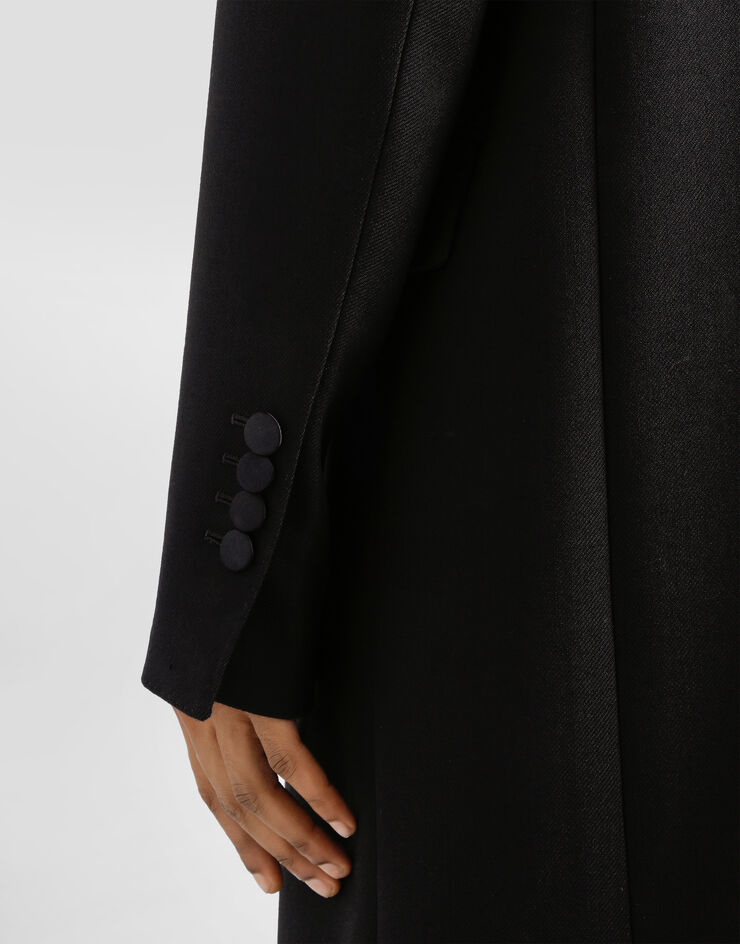 Dolce & Gabbana Double-breastedwool coat Black G055JTFUZD5