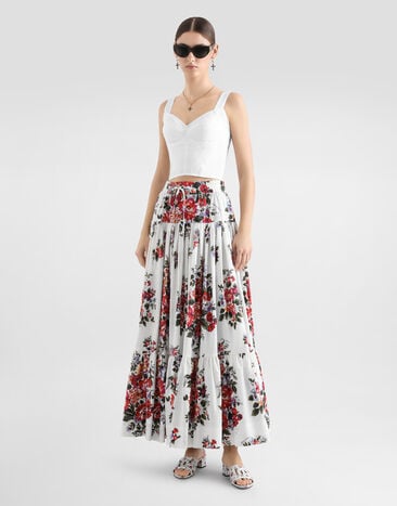 Dolce & Gabbana Bustierkorsett aus jacquard-miederstoff und spitze Weiss F7T19TGDCLQ