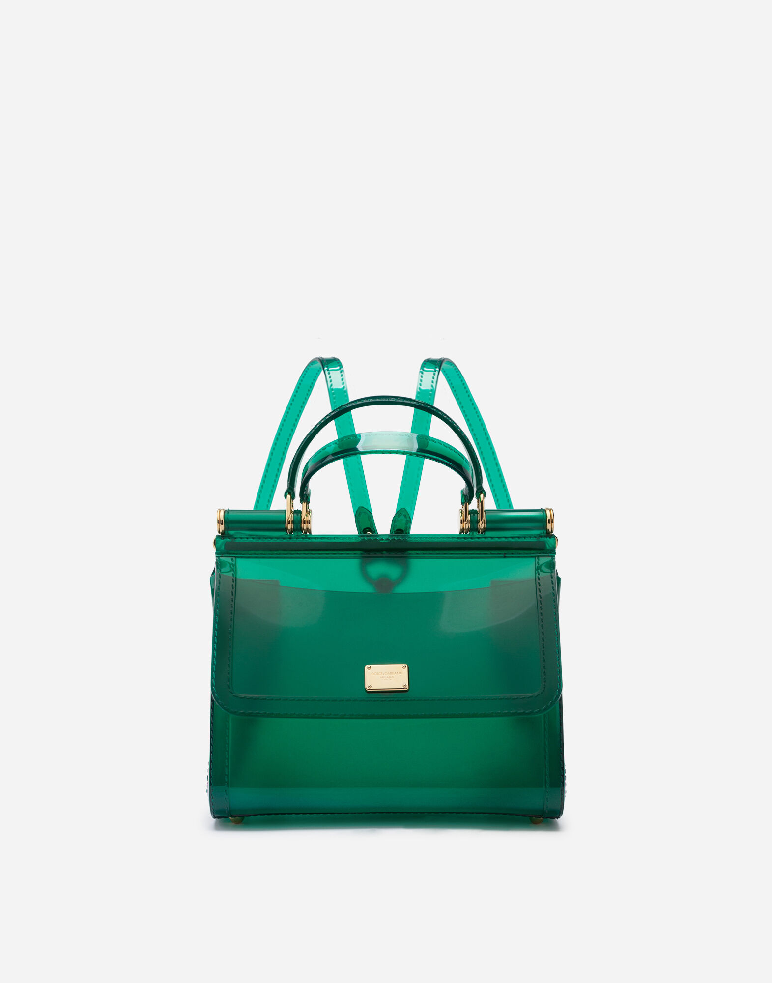SMALL SICILY BACKPACK IN TRANSPARENT RUBBER
