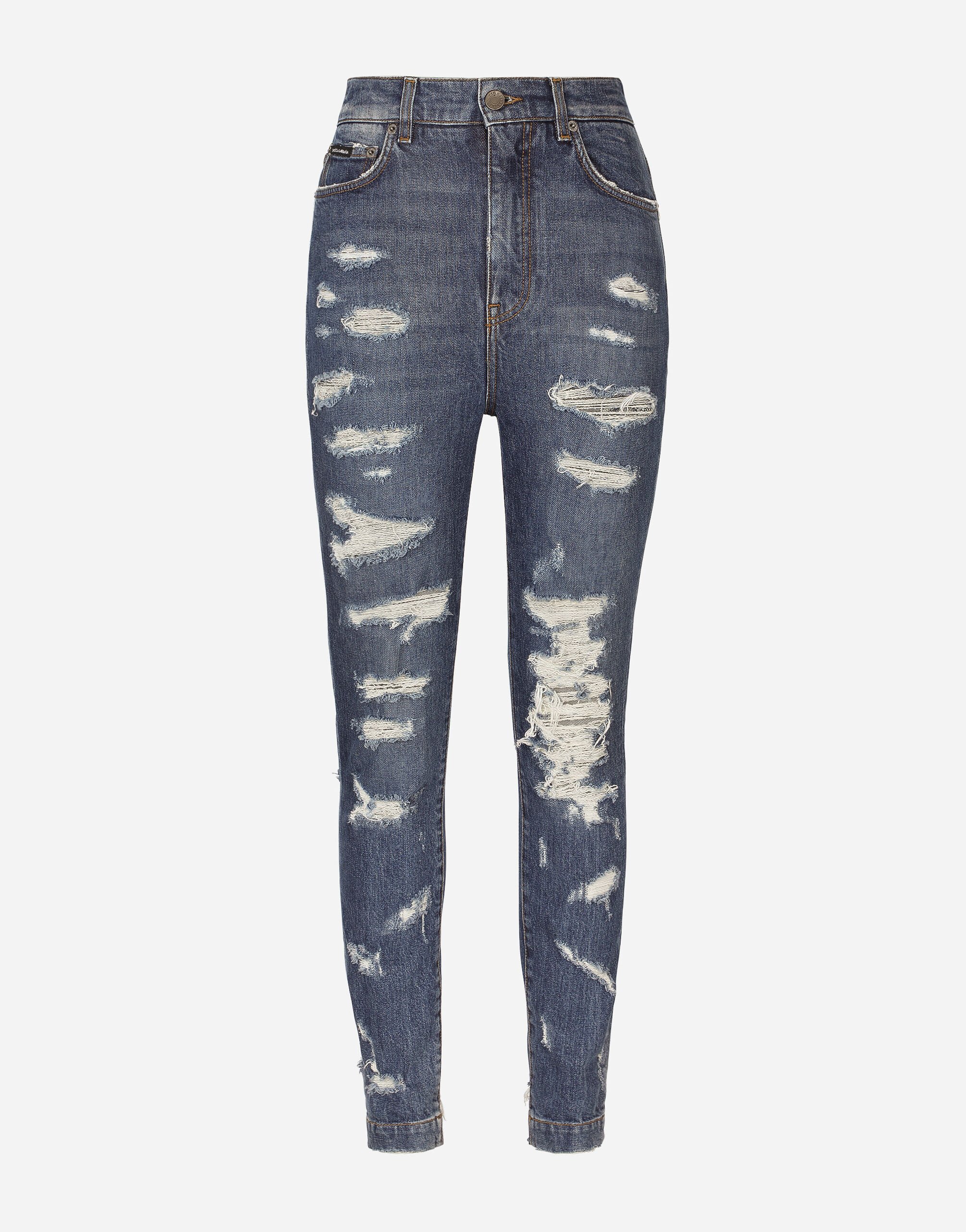 Dolce & Gabbana Skinny-fit jeans with rips Blue F9R74DG8KT0