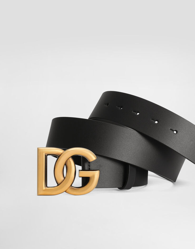 Embellished DG Logo Buckle Belt in Calf Leather main image 0