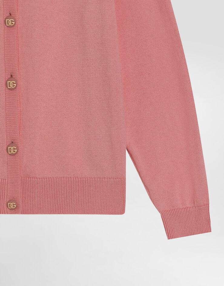 Dolce & Gabbana Strickcardigan mit Logoknöpfen Rosa L5KWH6JFMNG