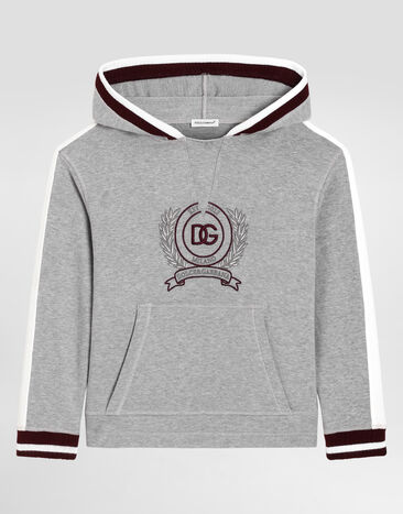 Dolce & Gabbana Hooded sweatshirt with embroidery Grey L4JWNJG7PUY