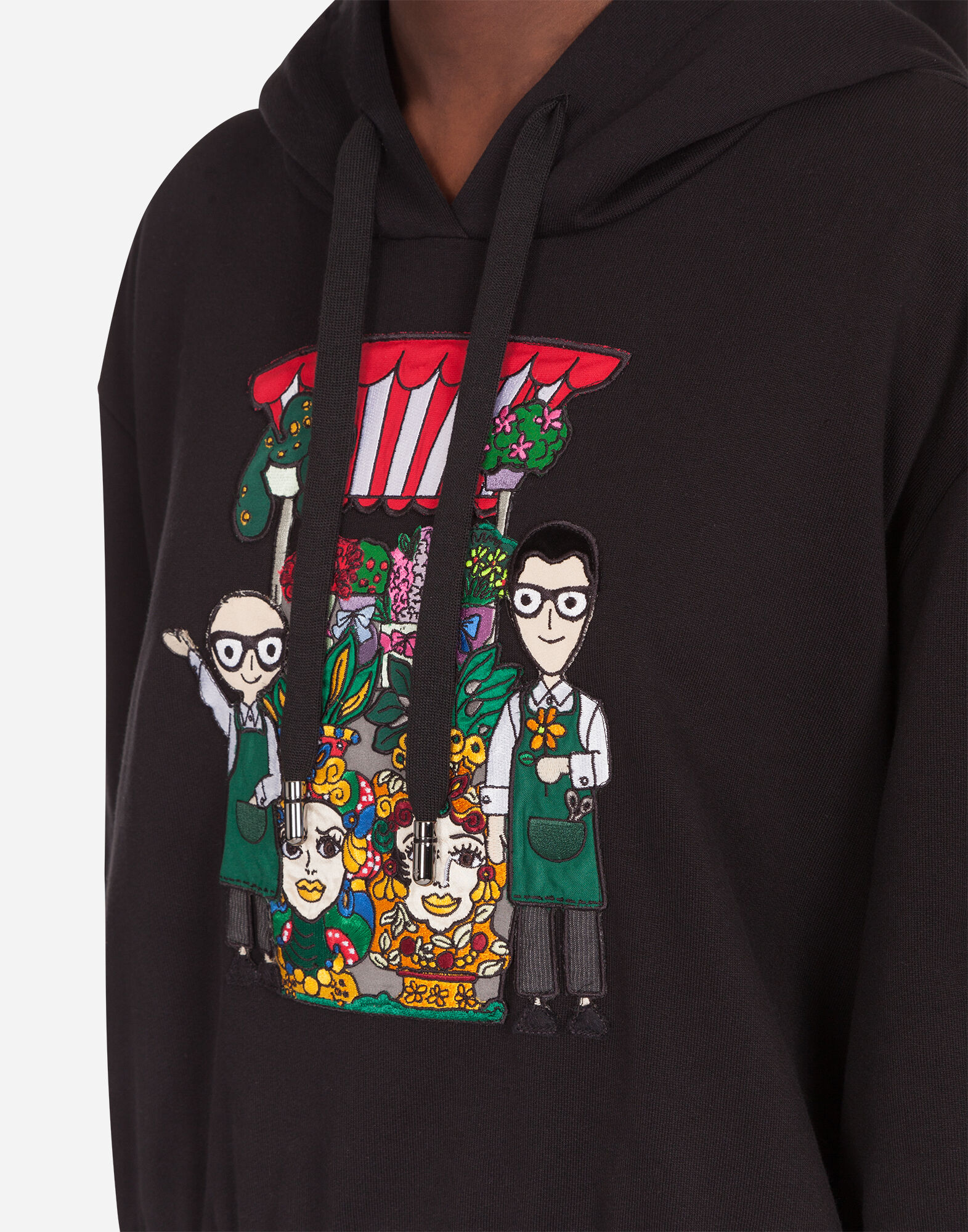 DOLCE&GABBANA ファミリーパッチパーカー Jersey hoodie with DG Family patch