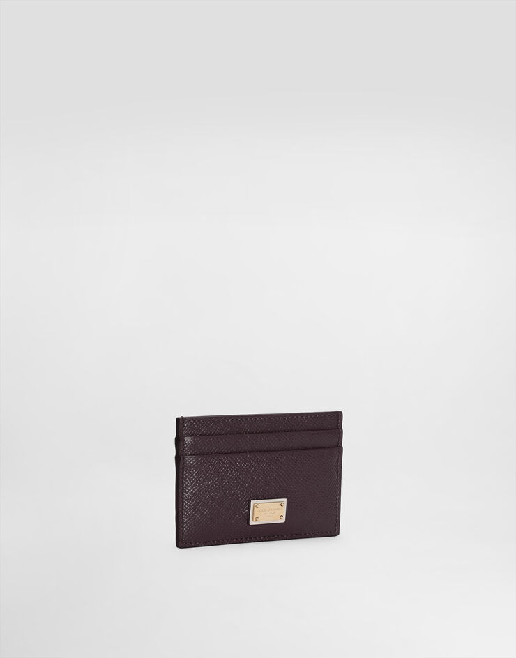 Dolce & Gabbana Kartenetui aus Kalbsleder mit Logoplakette Violett BI0330A1001