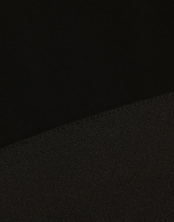 Dolce & Gabbana Top à manches longues en jersey avec élastique à logo Noir F8N51TFUGFJ