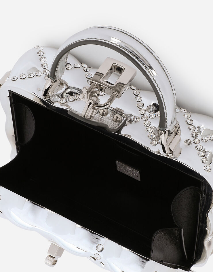 Dolce & Gabbana Bolso Dolce Box de resina con strass Plateado BB5970AY605