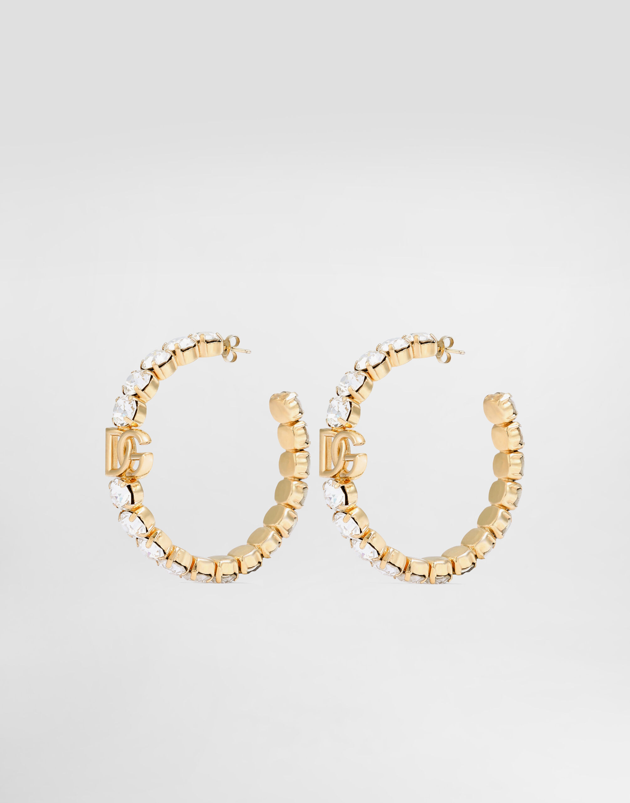 Creolla earrings with DG logo and rhinestones in Gold for Women