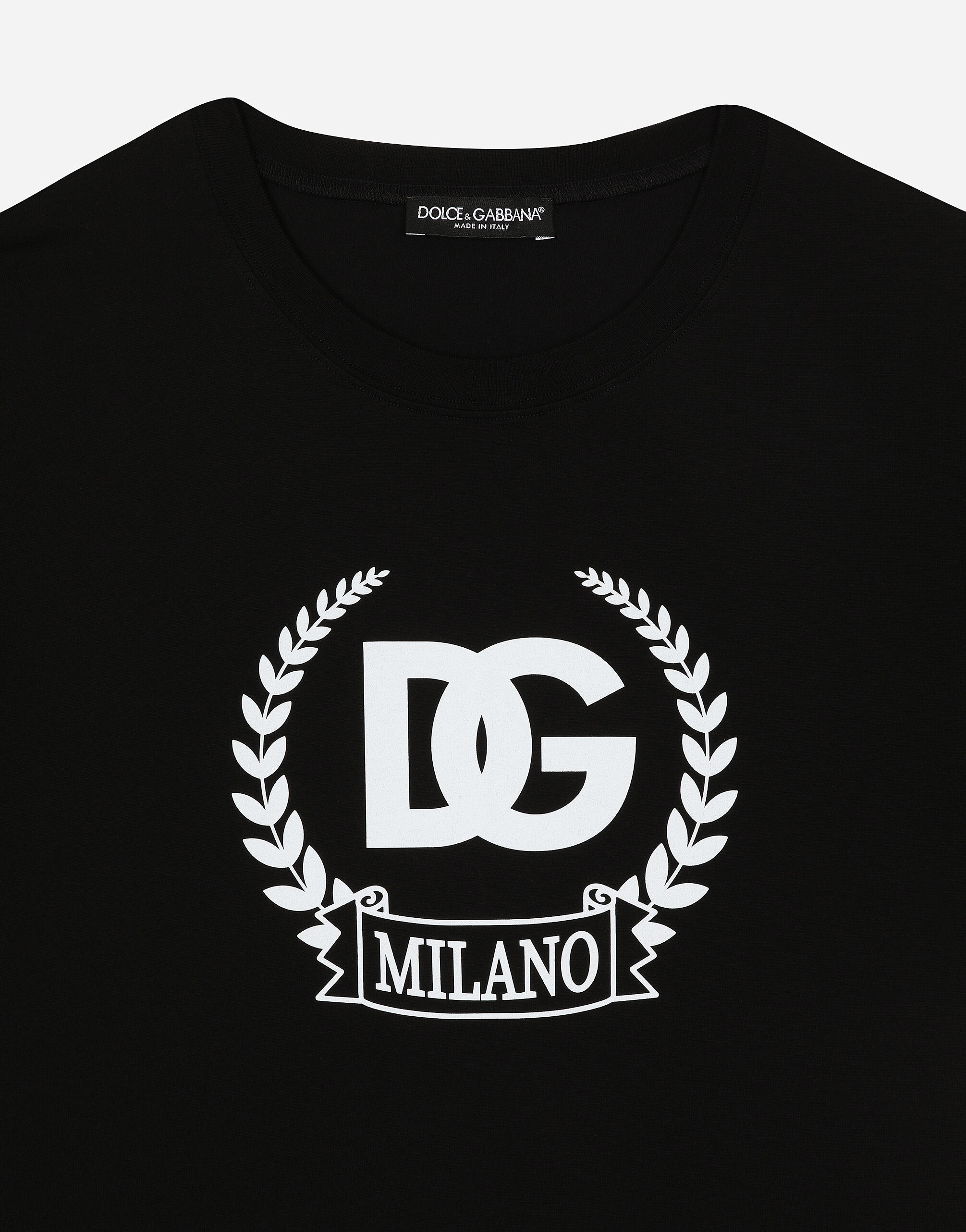 Short-sleeved cotton T-shirt with DG print in Black for Men