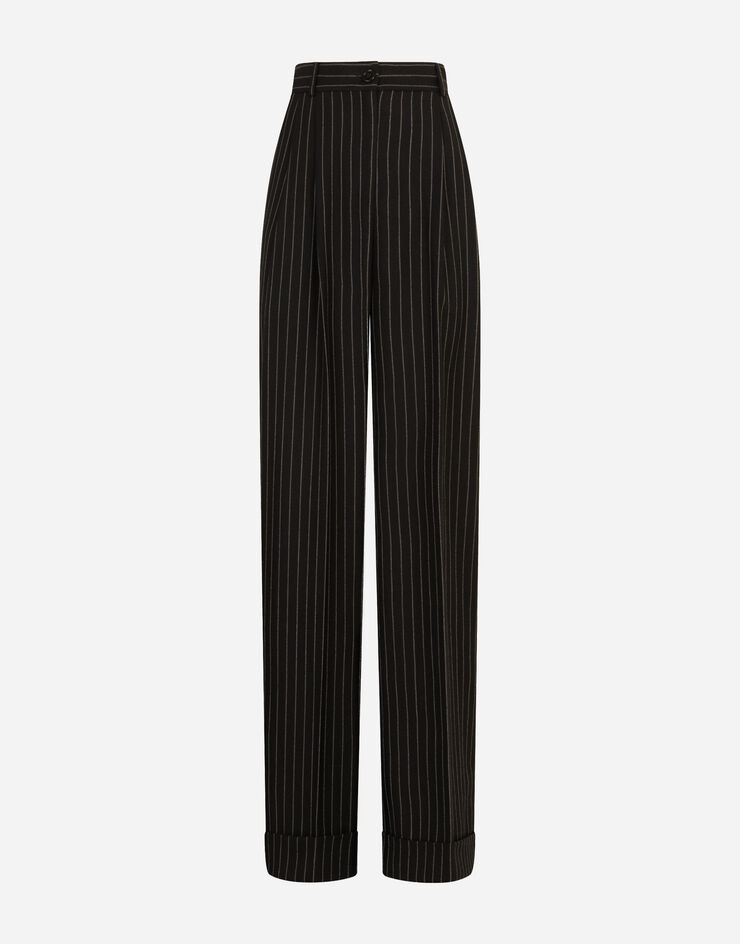 Dolce & Gabbana Flared pinstripe woolen pants MULTICOLOR FTBQ5TFR2XI