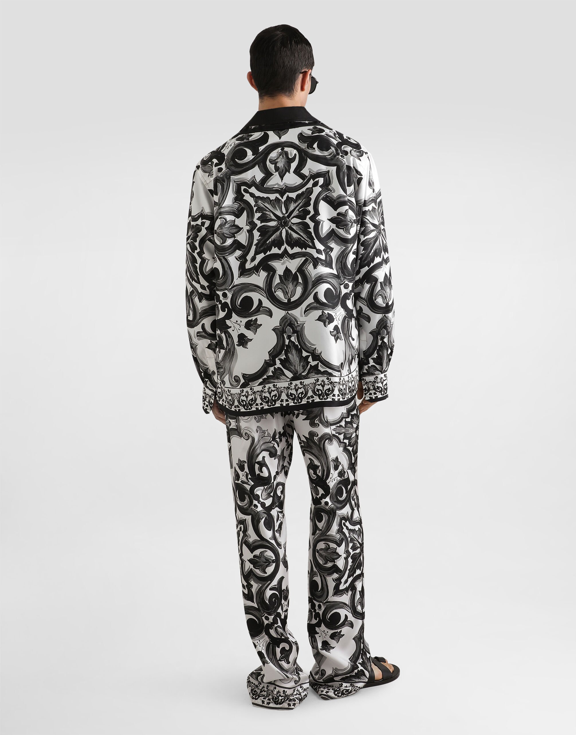 【DOLCE＆GABBANA】マジョリカ柄ツイルパンツ DOLCE＆GABBANA】マジョリカ柄ツイルパンツ