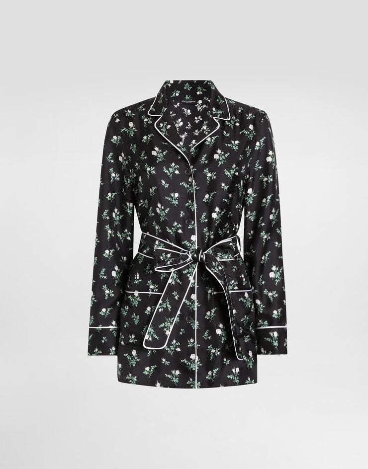 Dolce & Gabbana Roses and lilies of the valley-print twill shirt Multicolor F5I89TIS13G