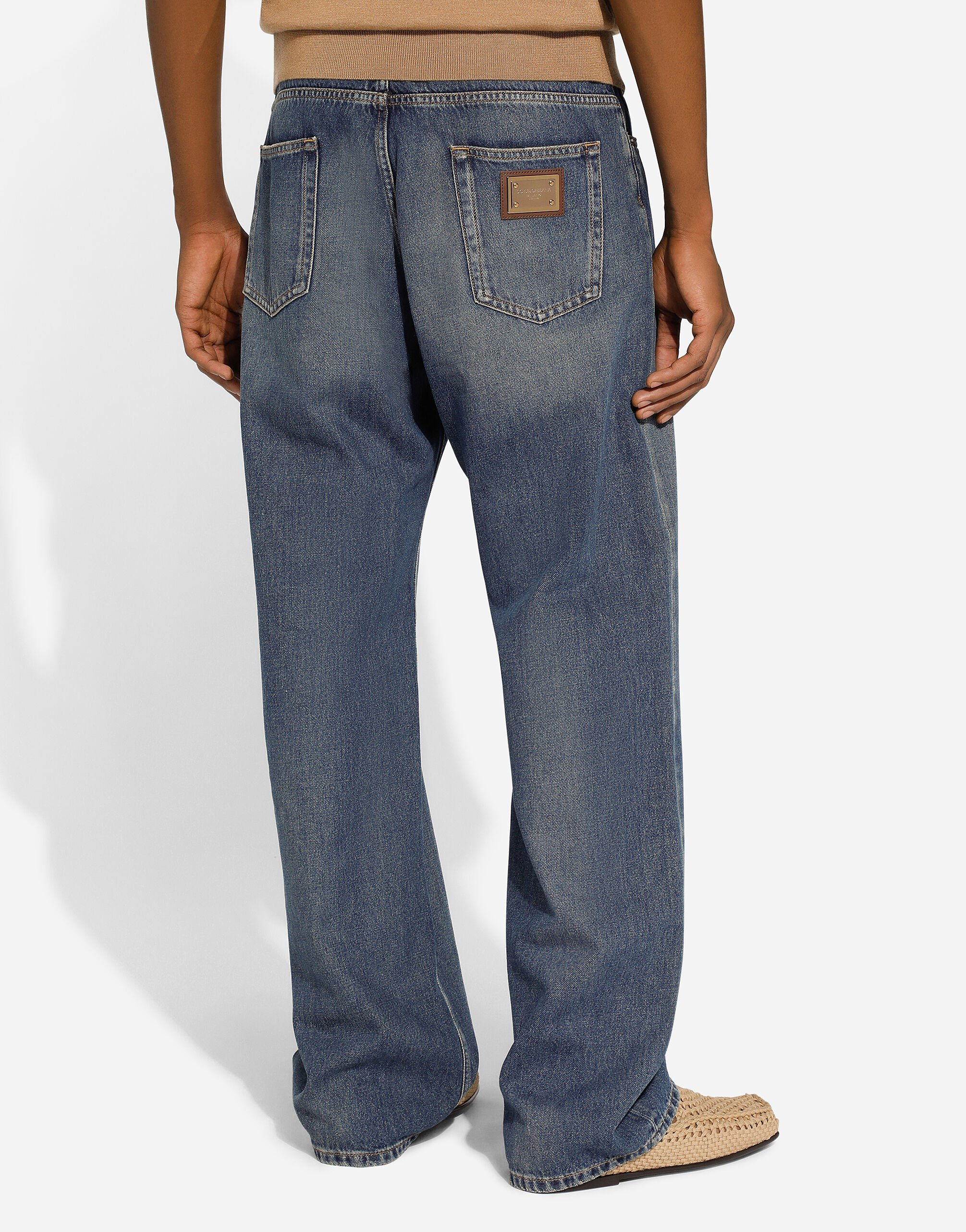 デニム・ジーパン Dolce & Gabbana SS25 JEANS (FTC8CDG8MB2 S9001) Loose denim jeans with pressed pleat in Multicolor for Women