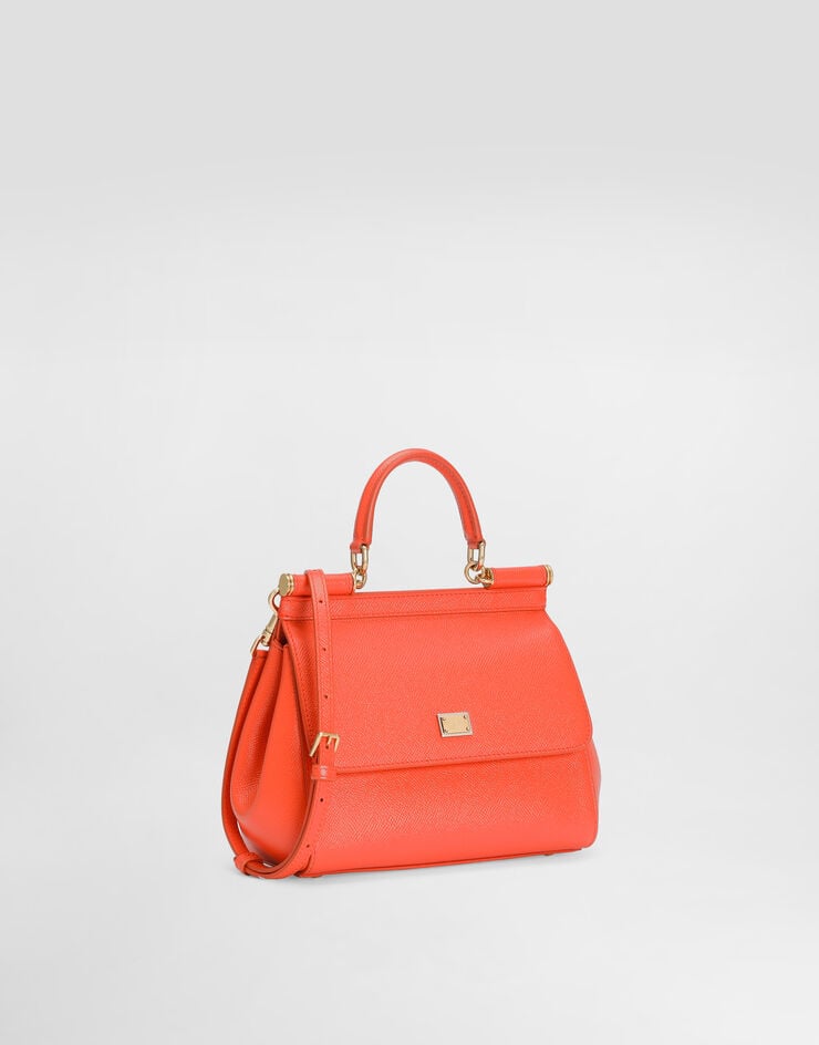 Dolce & Gabbana Small Sicily handbag in calfskin Dolce & Gabbana Small Sicily handbag in calfskin Orange BB6003B1001
