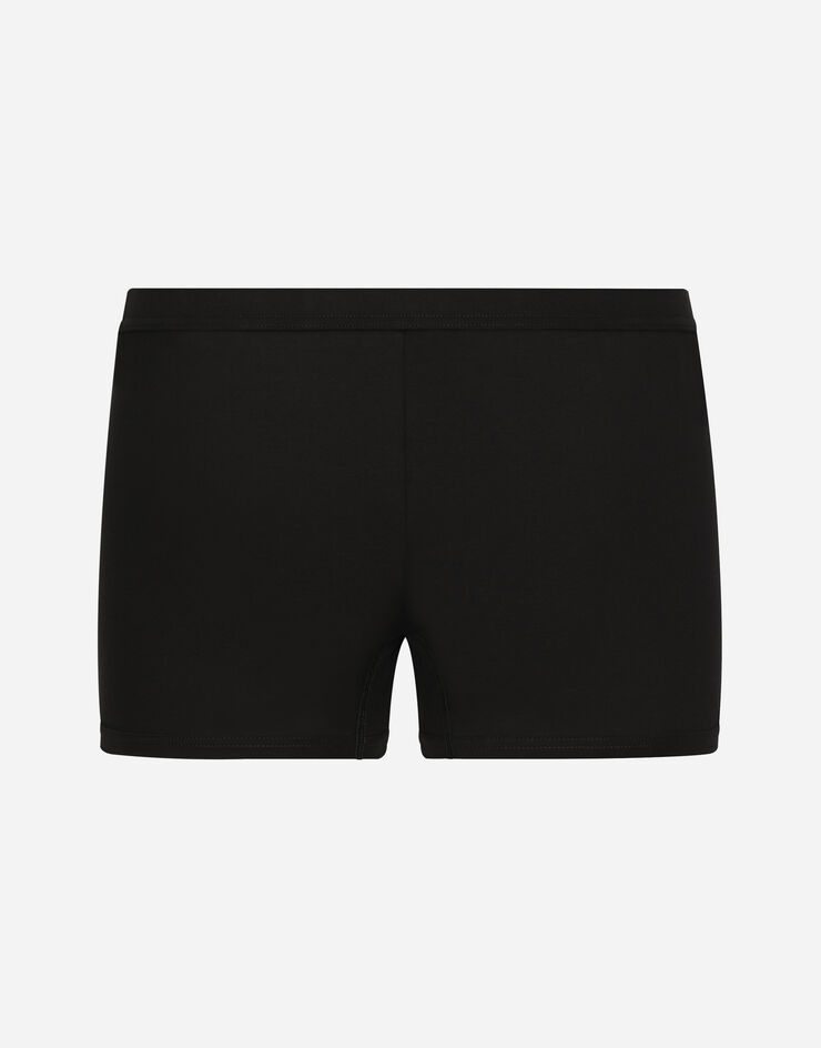 Dolce & Gabbana Boxershorts bi-elastischer Jersey Logo-Etikett Schwarz M4F01JFUEB0