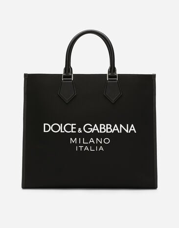 Dolce & Gabbana ショッピングバッグ ラージサイズ ナイロン ラバライズドロゴ ブルー GH590AGF421