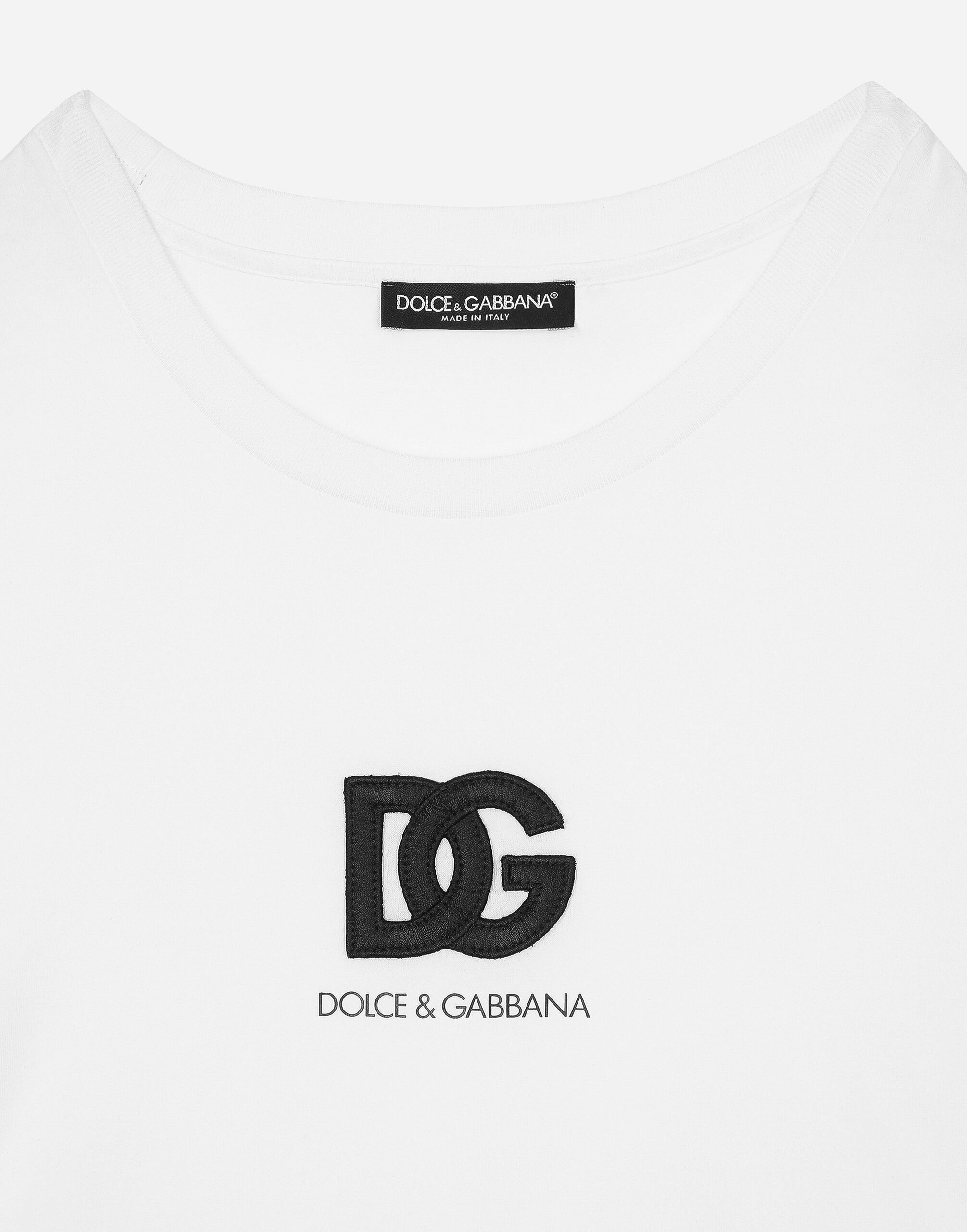 お得セット in patch logo DG with T-shirt Short-sleeved White Men for トップス