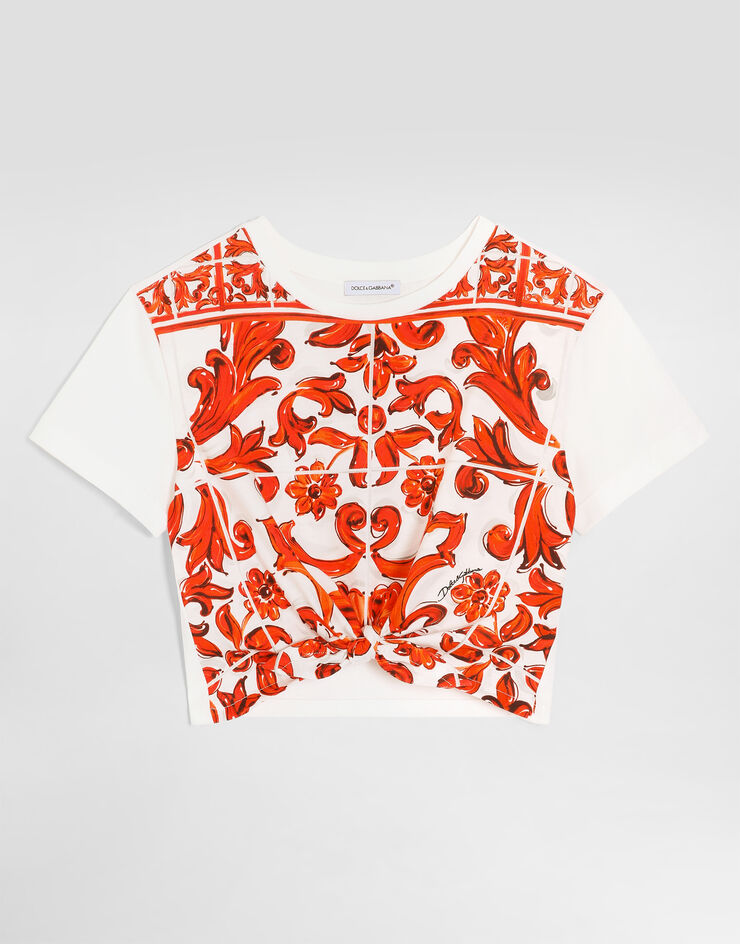 Dolce & Gabbana Majolica-print jersey t-shirt Multicolor L5JTPGG7P4M