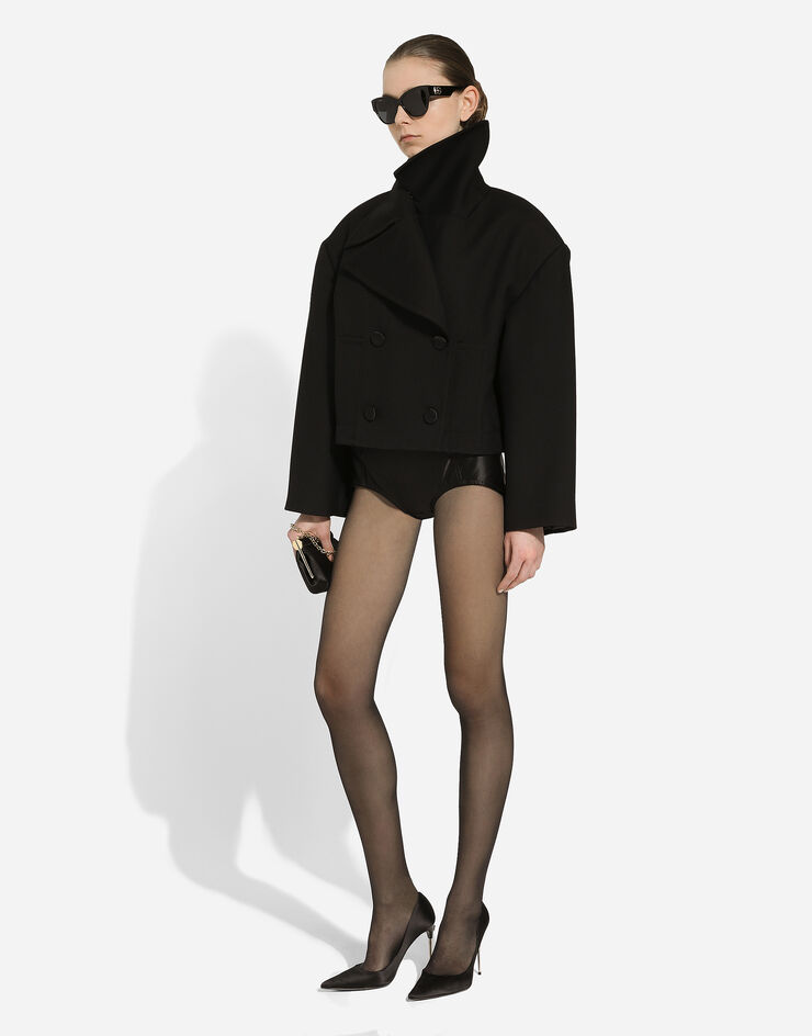 Dolce & Gabbana Short oversize wool gabardine jacket Negro F9R82TFU272