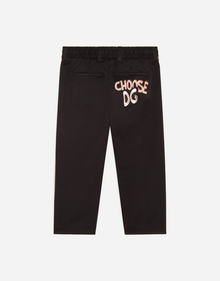 Dolce & Gabbana DRILL PANTS WITH CHOOSE DG PATCH 黑色 L43P37G7WGL