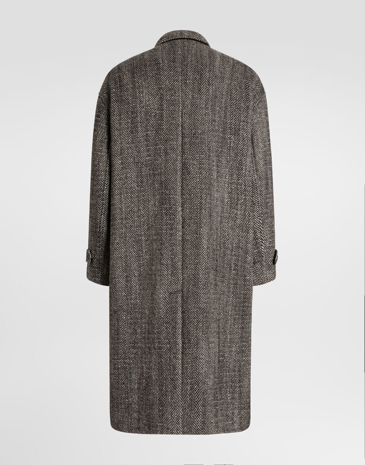 Dolce & Gabbana Single-breasted wool blend chevron coat Dolce & Gabbana Single-breasted wool blend chevron coat Multicolor G052VTFC3CX