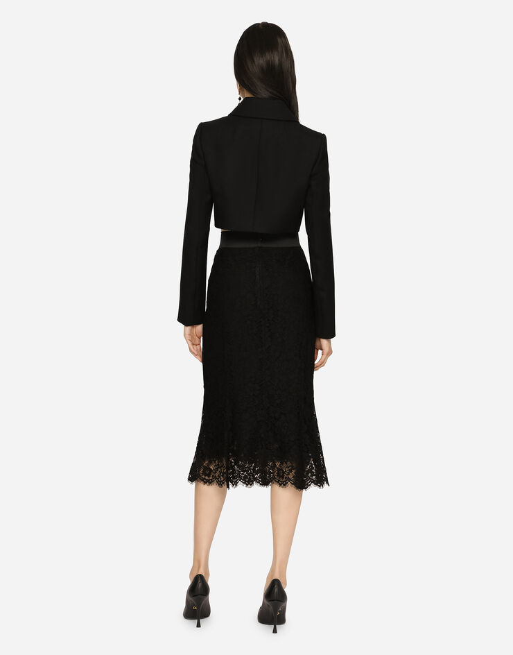 Dolce & Gabbana Long mermaid skirt in lace Black F4BVOTHLMCK