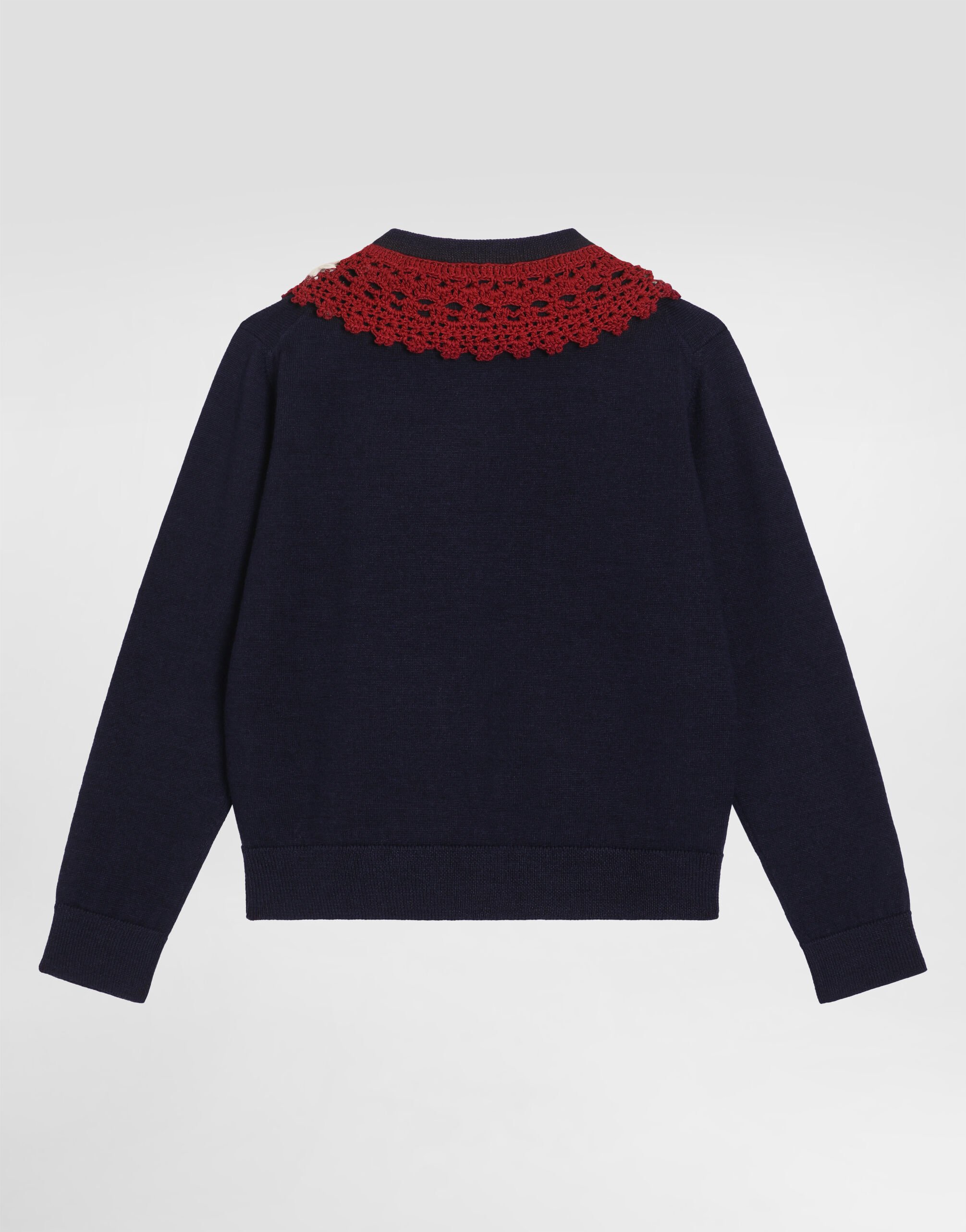 Blueのガールズ エンブロイダリー クロシェ カラー ウール