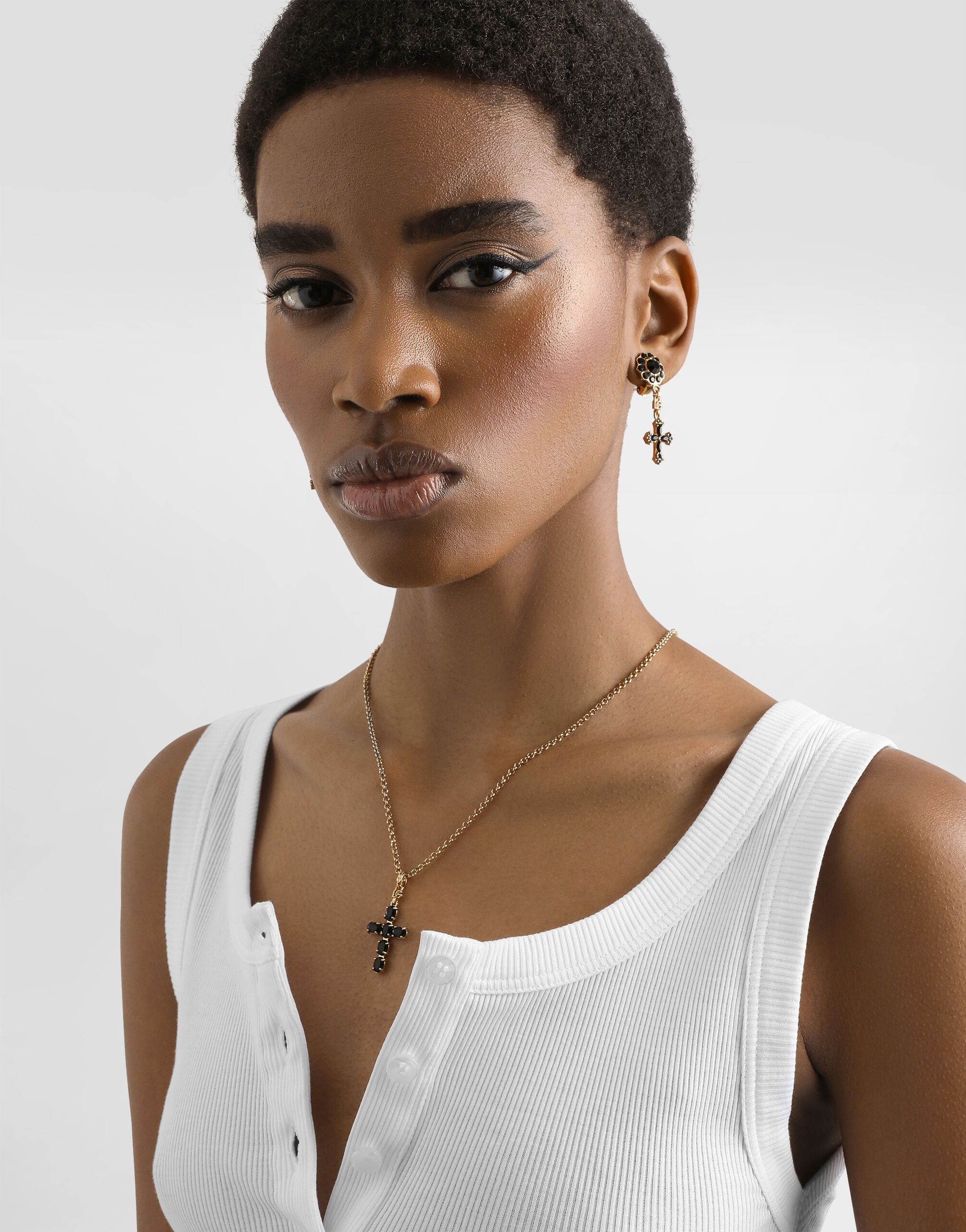 Ribbed tank top in White for Women | Dolce&Gabbana® US