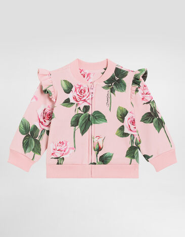 Dolce & Gabbana Round-neck sweatshirt with rose print Print L21N61FI5KS