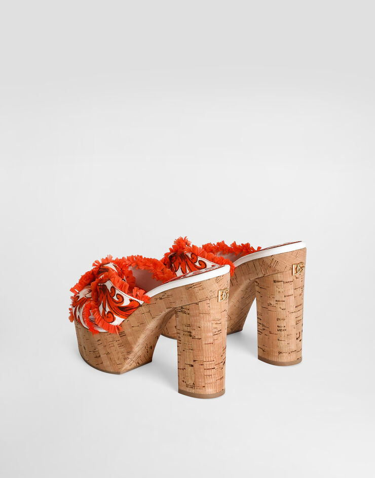 Dolce & Gabbana Majolica-print brocade clog sandals Dolce & Gabbana Majolica-print brocade clog sandals Multicolor CV0081A9AA4