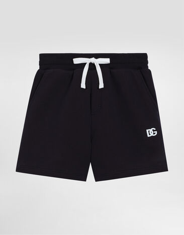 Dolce & Gabbana Bermudas aus Piqué mit DG-Logo Blau L4JQU6G7OLL