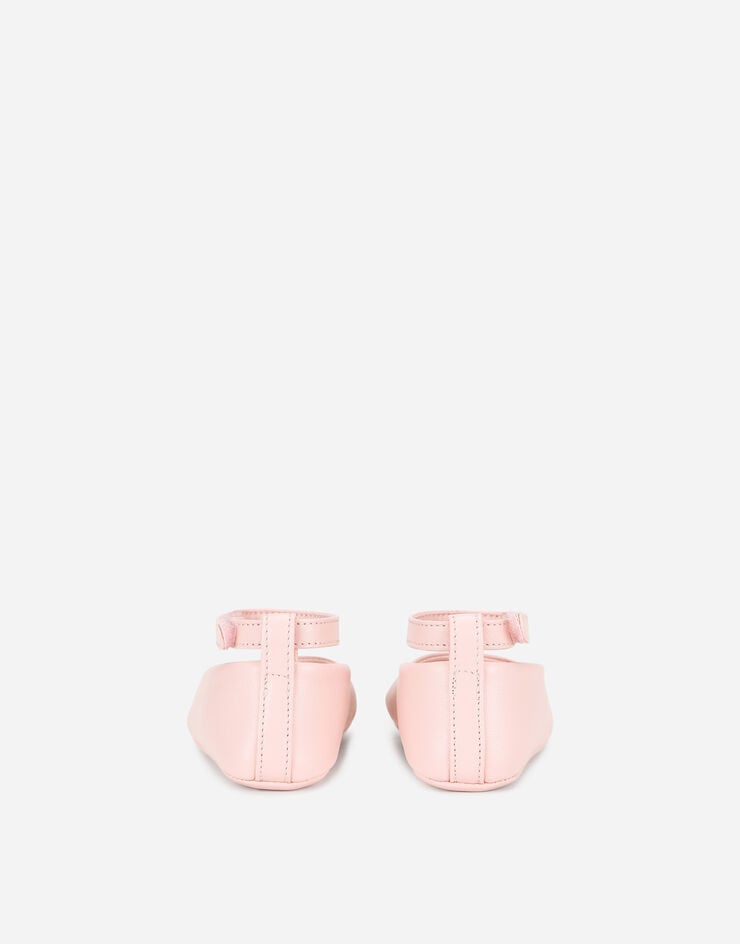 Dolce & Gabbana حذاء باليه لحديثي الولادة من جلد نابا وردي DK0065A1293