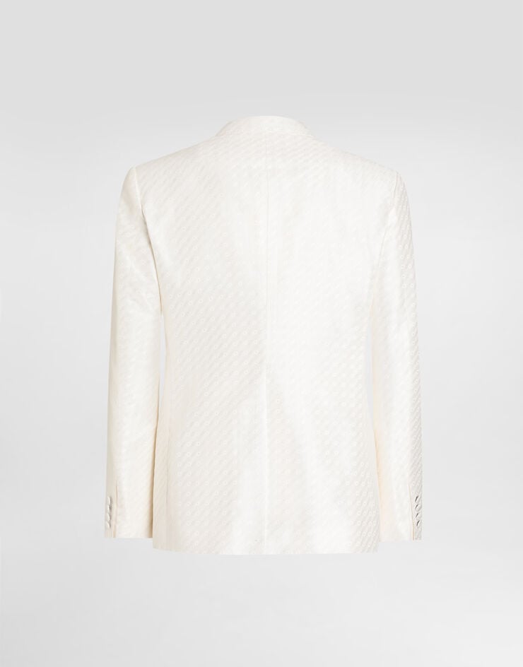 Dolce & Gabbana Double-breasted sicilia light jacquard jacket with micro pattern White G2TV8THJMQY