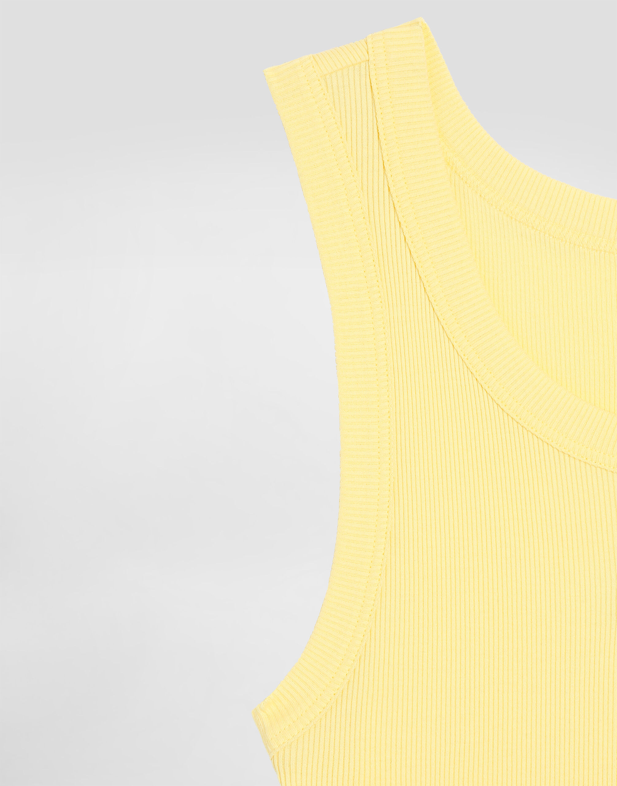 Ribbed jersey tank top with logo in Yellow for Women
