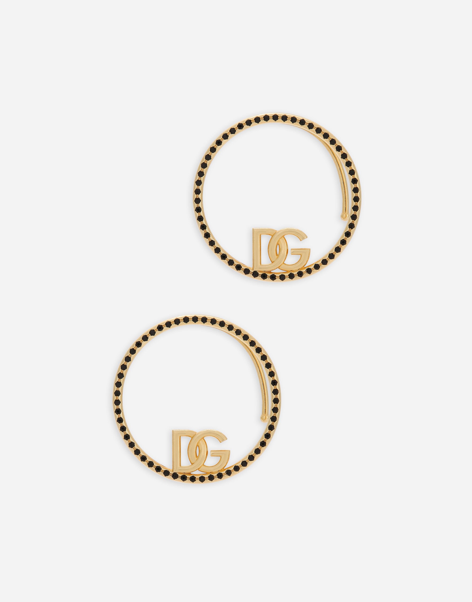 Dolce & Gabbana Ear cuff earrings with DG logo and rhinestones Gold WNQ4S3W1111
