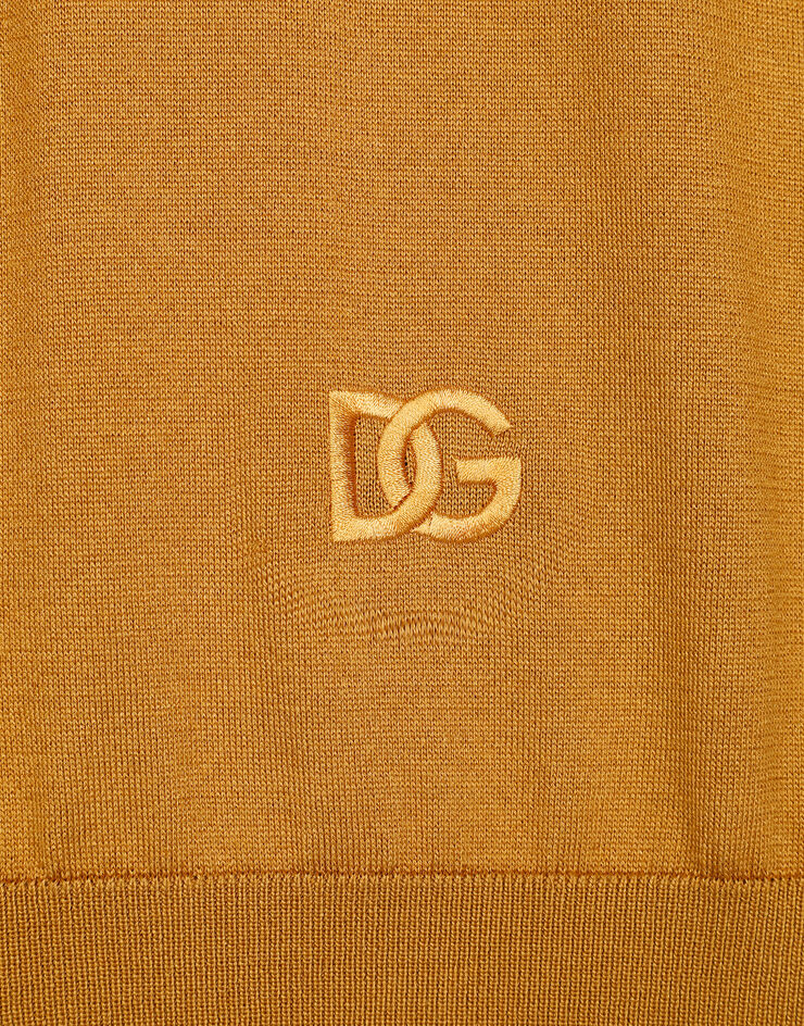 Dolce & Gabbana DG 刺绣真丝圆领针织衫 米色 GXX03ZJBSF8