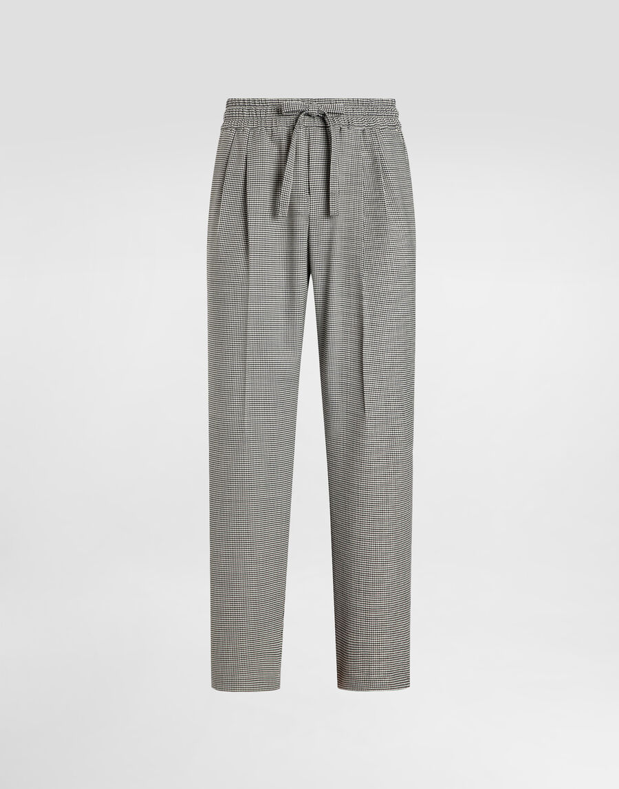 Wool houndstooth joggers
