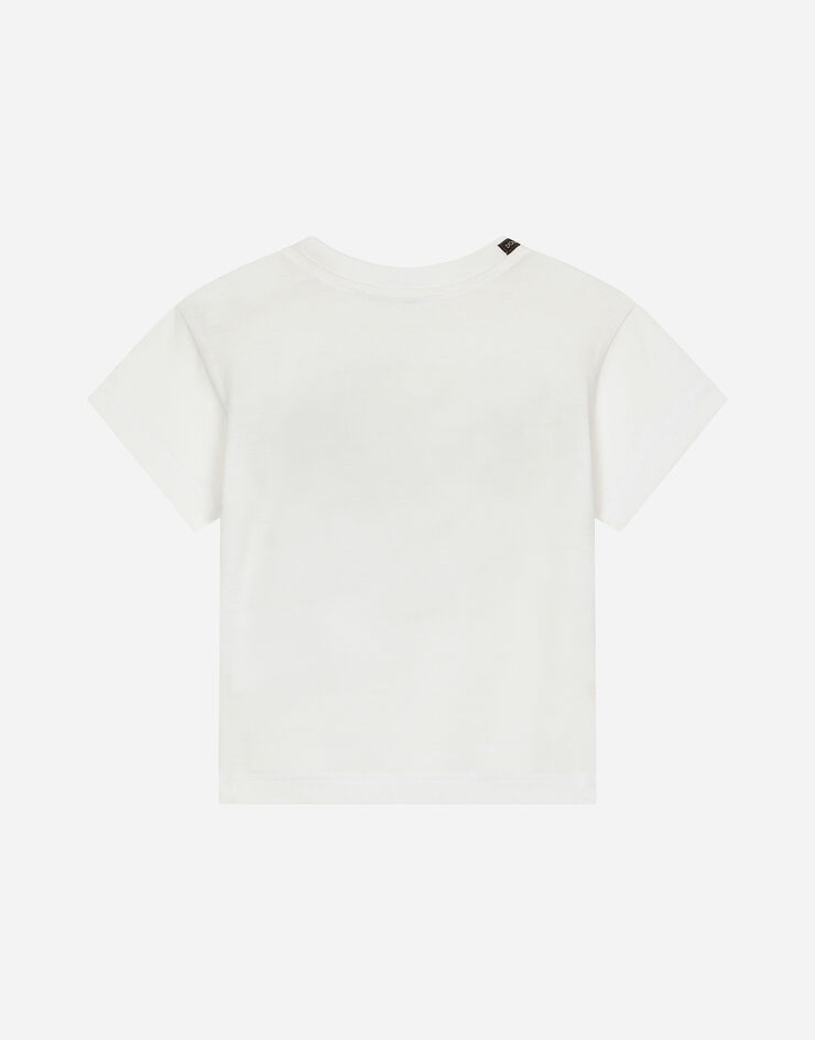 Dolce & Gabbana Jersey T-shirt with DG Palermo logo White L1JTEYG7NYA