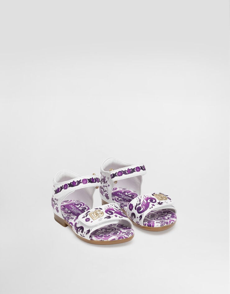 Dolce & Gabbana Majolica-print leather sandal Multicolor D20099AV210