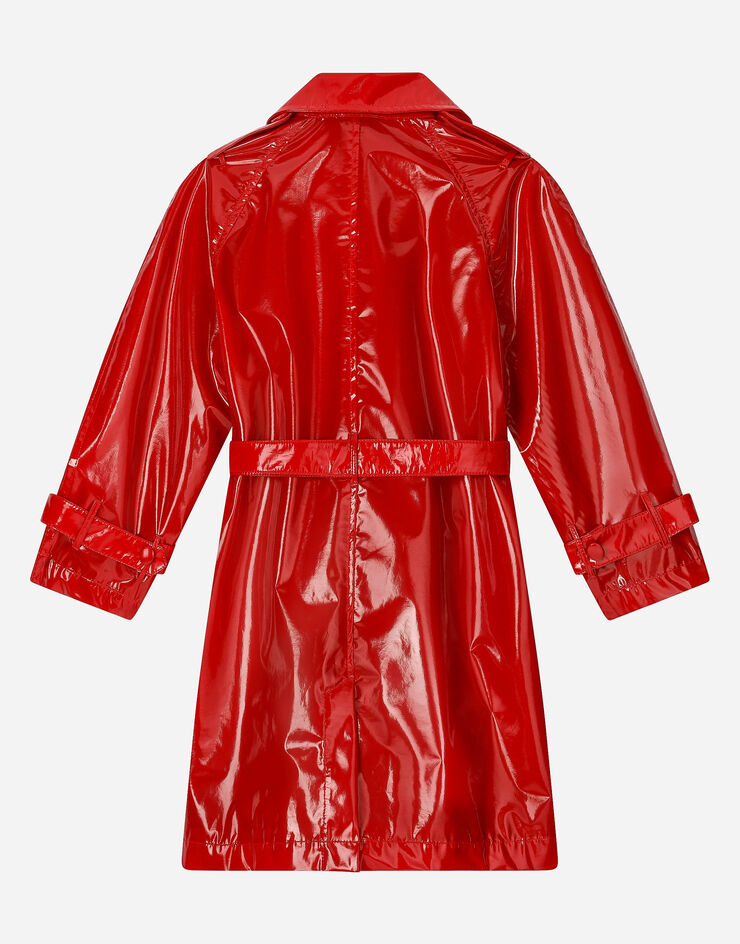 Dolce&Gabbana Trench in tessuto spalmato Red L54C46FUSGD