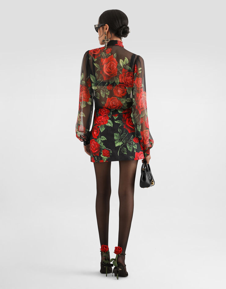 Dolce & Gabbana Rose-print chiffon blouse Dolce & Gabbana Rose-print chiffon blouse Multicolor F5U60TIS134
