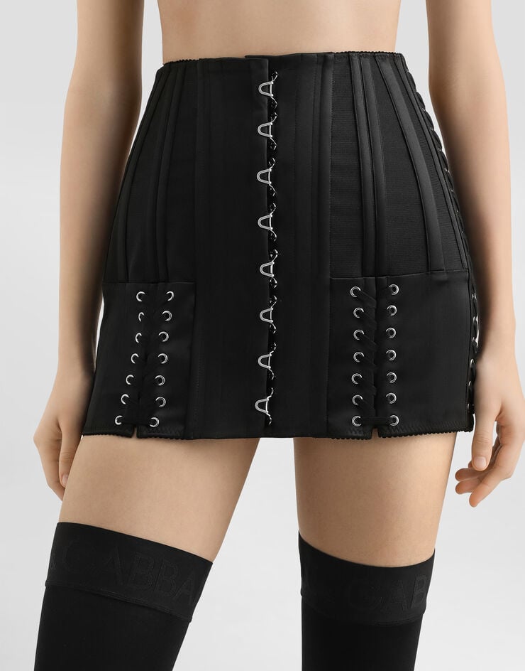 Dolce & Gabbana Stretch satin miniskirt Dolce & Gabbana Stretch satin miniskirt Black F4C3HTFURAD