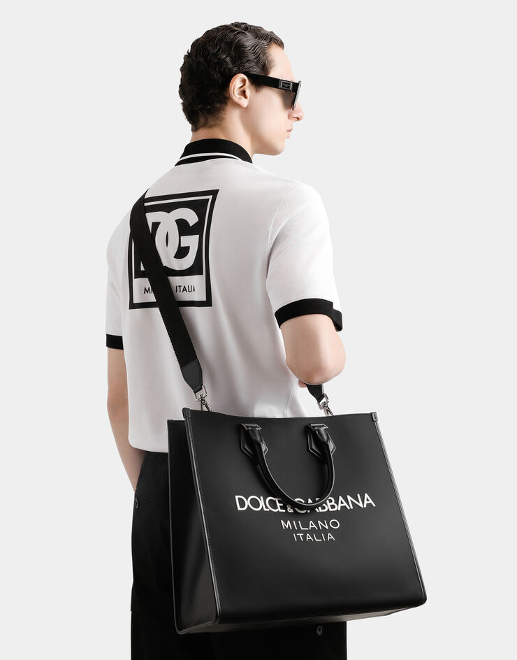 Dolce & Gabbana 涂层徽标尼龙大号购物袋 黑 BM2271AG182