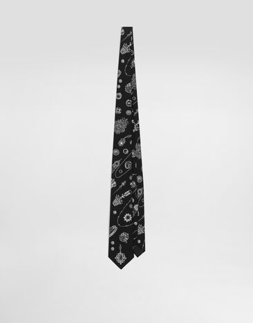 Dolce & Gabbana Cravatta in seta stampa gioielli Stampa GT147EG0TJ8