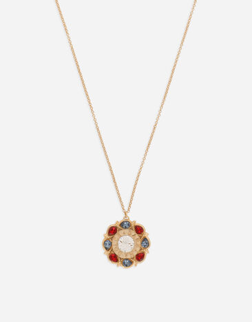 Dolce & Gabbana Floral rhinestone-detailed necklace Gold WNQ5S1W1111