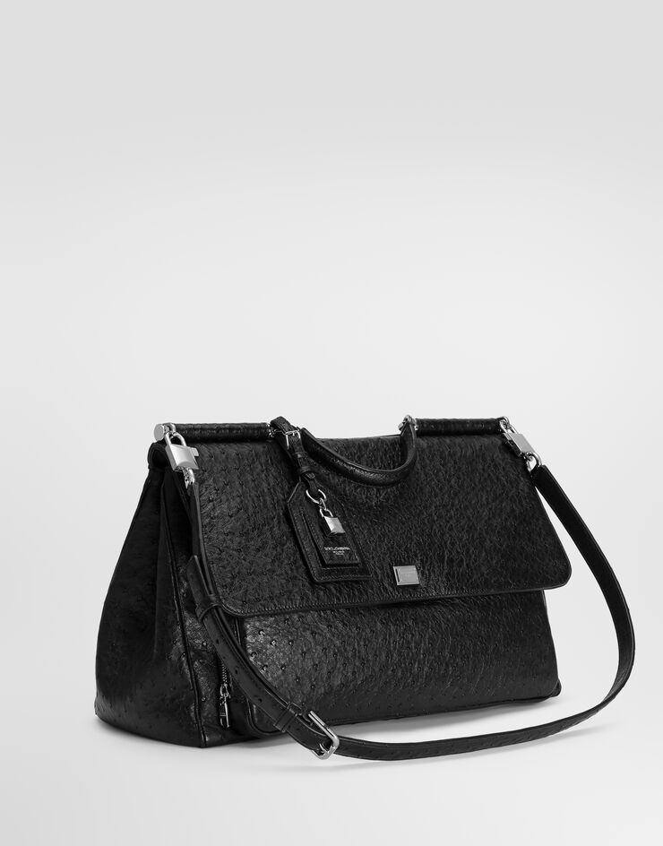 Dolce & Gabbana My Sicily ostrich leather handbag Dolce & Gabbana My Sicily ostrich leather handbag Black BM2757B8K00