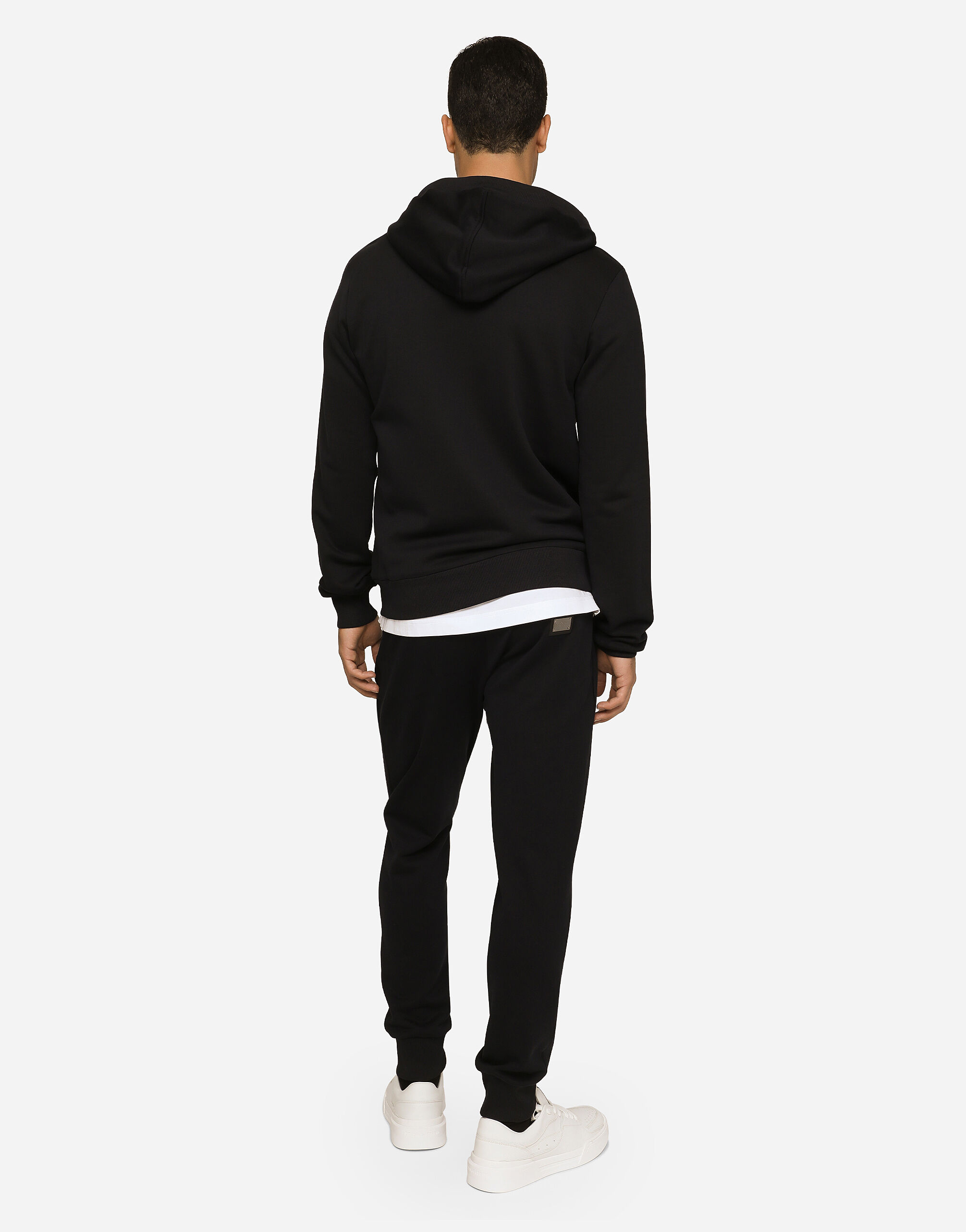 ブルーのメンズ スウェットパーカー コットンジャージー