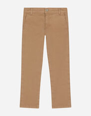 Dolce & Gabbana Classic plain-knit cotton pants with logo tag Imprima L43Q29G7L0M