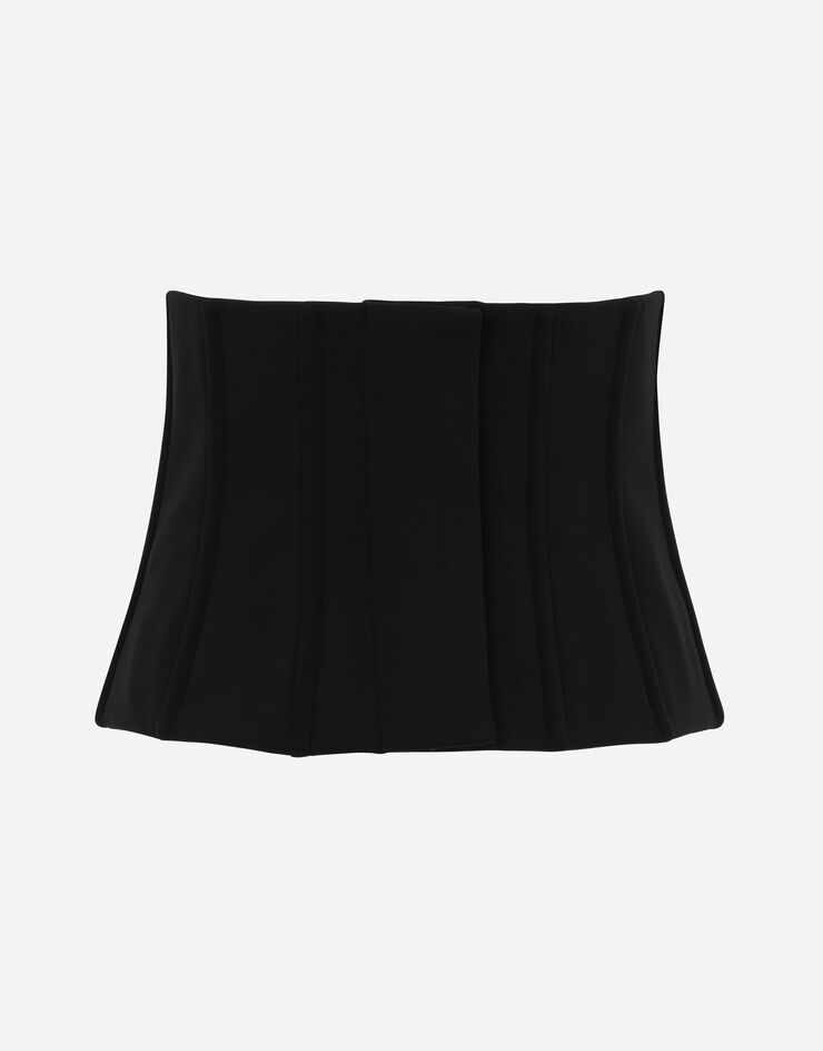 Dolce & Gabbana Ceinture bustier en jersey technique avec plaquette DG Noir FB373AFUUBD